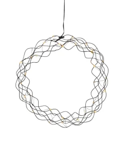 CURLY Hängande krans 30cm Svart