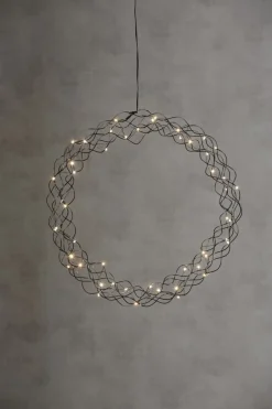 CURLY Hängande krans 48cm Svart