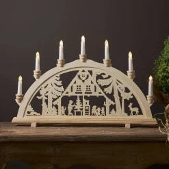 DASSEL Ljusstake Batteri 7L 58cm Natur