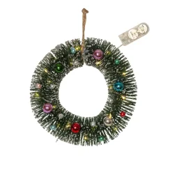 DECORINI Krans Batteri 20cm Grön