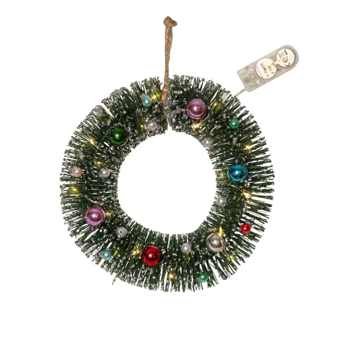 DECORINI Krans Batteri 20cm Grön