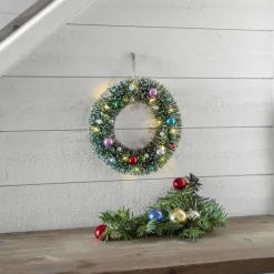 DECORINI Krans Batteri 20cm Grön