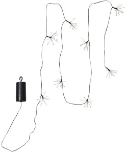 DEW DROP FLOWER Batterislinga 96L 2,1m Svart/Varmvit IP44