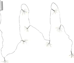 DEW DROP FLOWER Ljusslinga Batteri 2,1m 8LED Daylight/Silver IP44