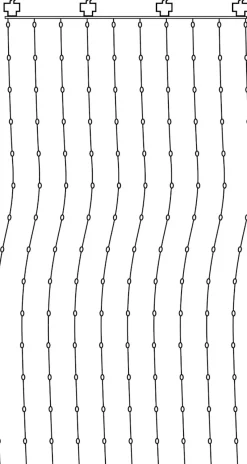 DEW DROP Ljusgardin 1*2m 200LED Varmvit/Silver