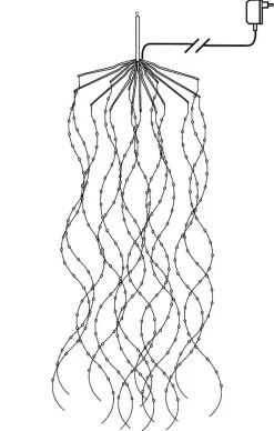 DEW DROP Ljusgardin 3,2m 600LED Daylight/Silver