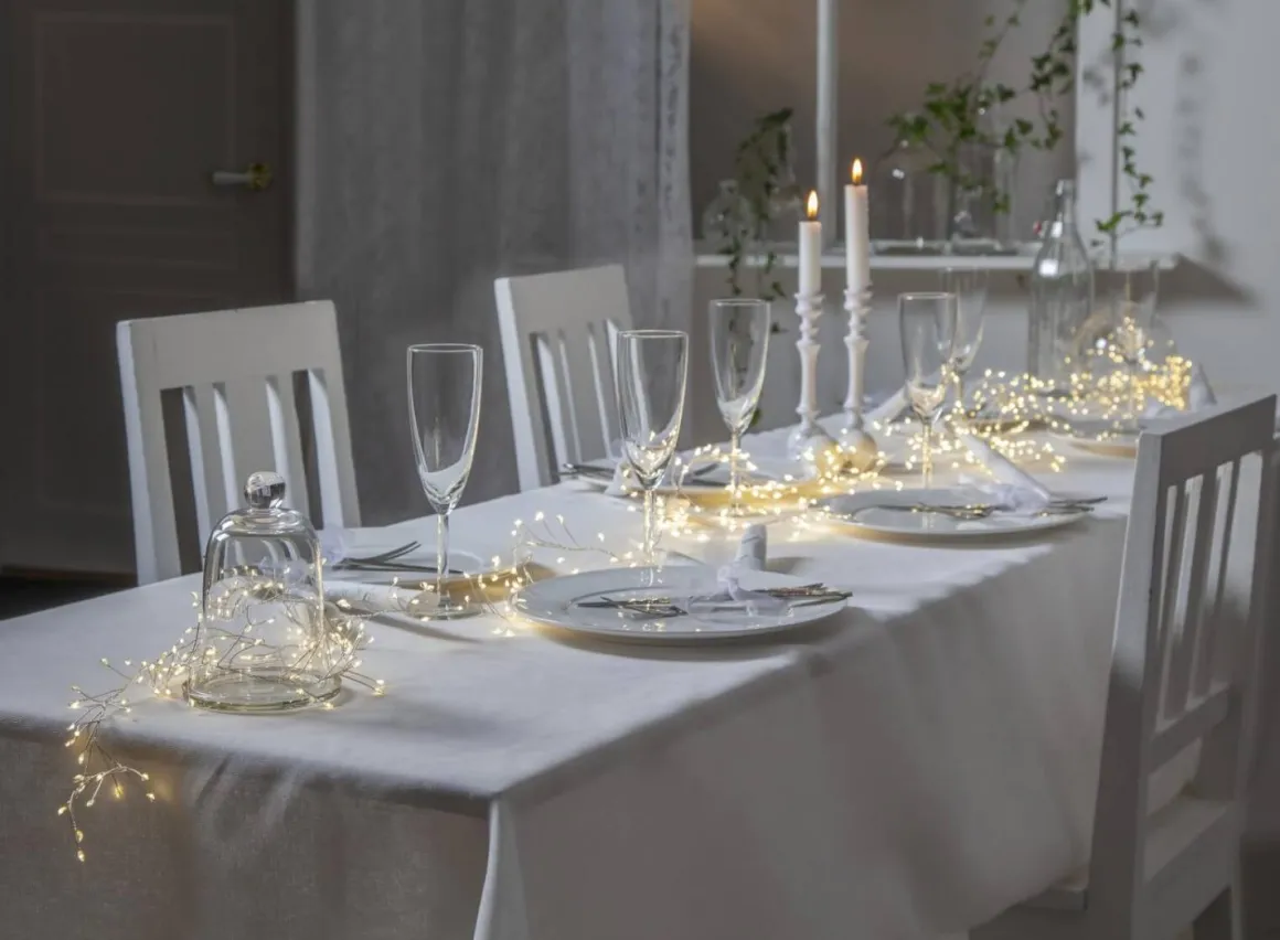 DEW DROP Ljusslinga 7,2m 720LED Varmvit/Silver