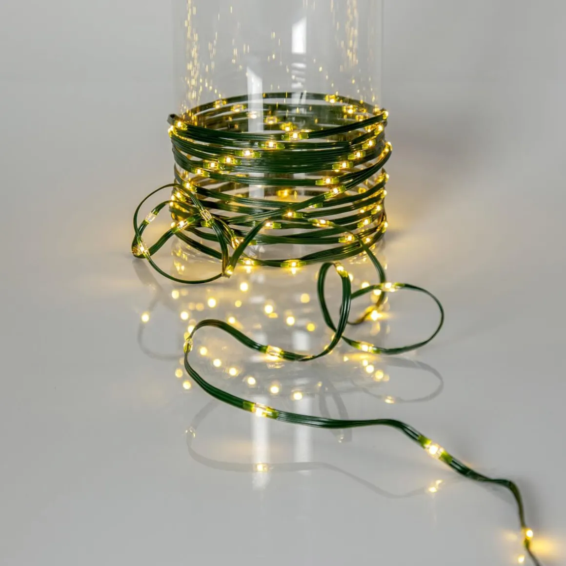 DEW DROP MICRO Ljusslinga 15m 200LED Varmvit/Grön