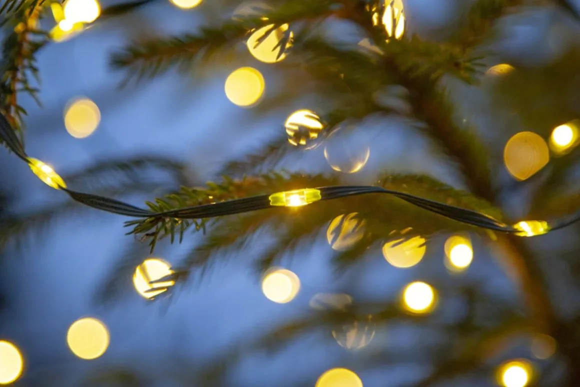 DEW DROP MICRO Ljusslinga 15m 200LED Varmvit/Grön