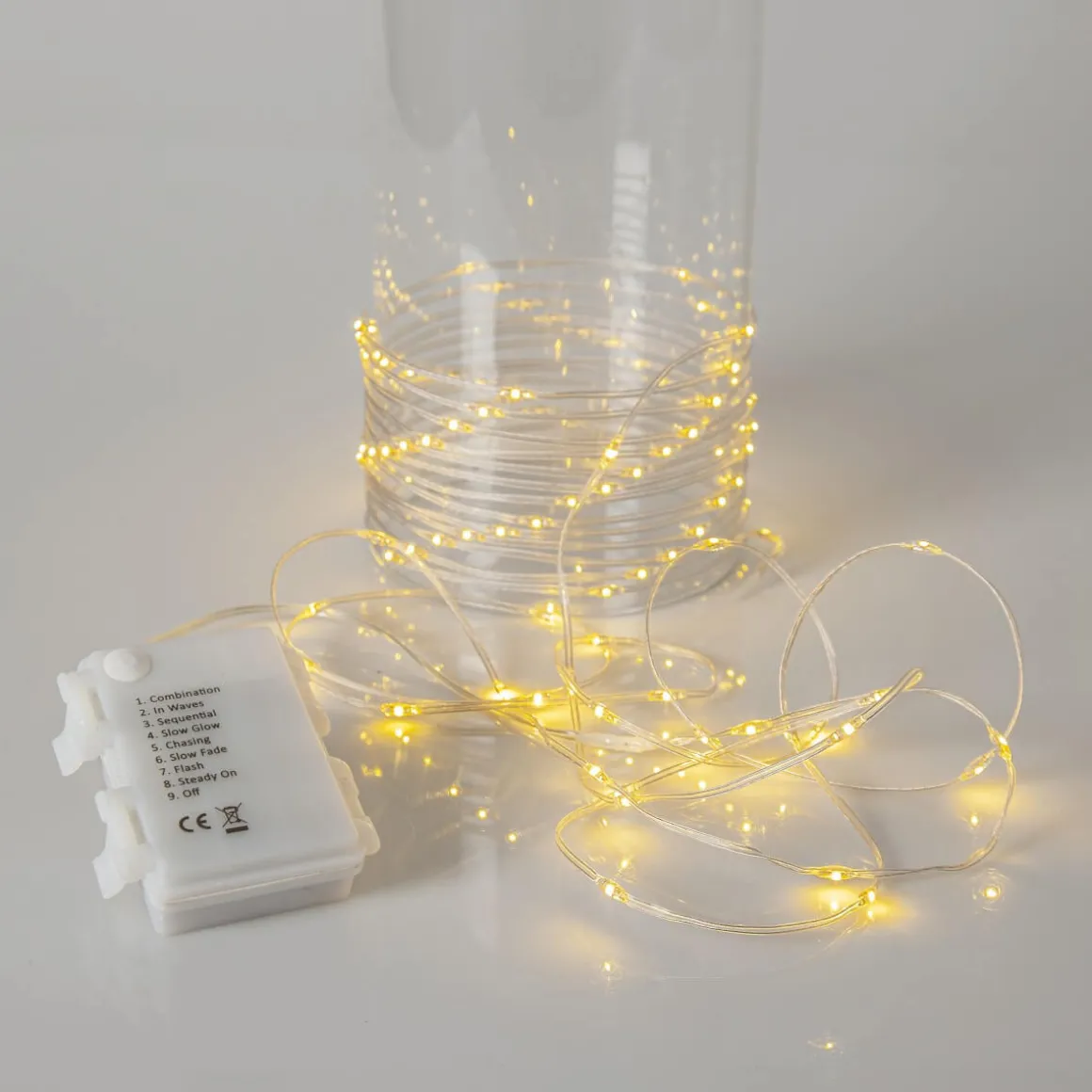 DEW DROP MICRO Ljusslinga Batteri 7,2m 96LED Varmvit/Transparent