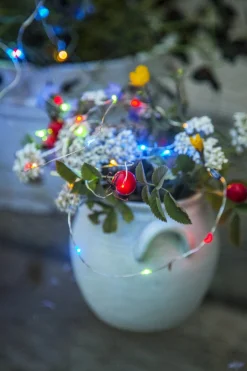 DEW DROP Solcells-ljusslinga 0,5cm 50LED Silver IP44