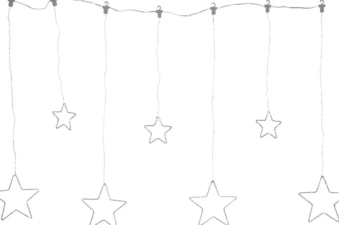 DEW DROP STARS Ljusgardin 1,2m 84LED Daylight/Silver