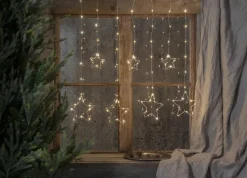 DEW DROP STARS Ljusgardin 1,2m 84LED Daylight/Silver