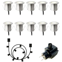 DEXTER Decklight 4cm 10-Pack inkl. Trafo 12V IP67