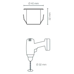 DEXTER Decklight 4cm 10-Pack inkl. Trafo 12V IP67