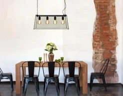 DIPLOMAT Taklampa Lång 4L 72cm Svart/Klar