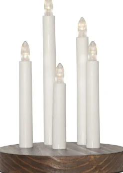 DORIS Ljusstake Batteri 17,5cm LED Vit/Trä