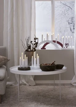 DORIS Ljusstake Batteri 17,5cm LED Vit/Trä