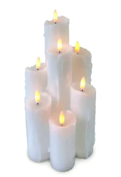 DRIPPED LED-Blockljus 7LED 28cm Vit