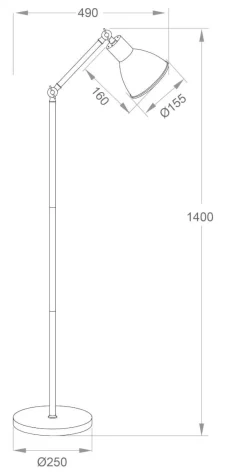 DUBLIN Golvlampa 140cm Svart/Matt Mässing