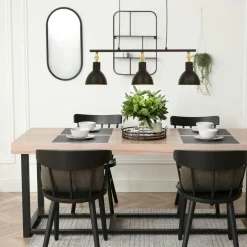 DUBLIN Taklampa 3:a 76cm Svart/Matt Mässing