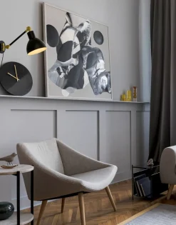 DUBLIN Vägglampa 40cm Svart/Matt Mässing