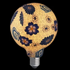 E27 FLOWER BLUE Glob125 Dimbar 6W 2200K 180lm LED-Lampa