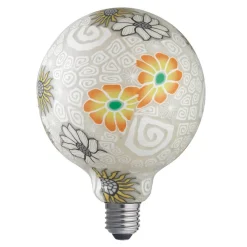 E27 FLOWER GREY Glob125 Dimbar 6W 2200K 330lm LED-Lampa