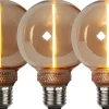 E27 Glob80 DecoLed 3-Steg Dimbar Minne 2W 1800K 100lm Amber
