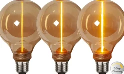 E27 Glob95 DecoLed 3-Steg Dimbar Minne 2W 1800K 100lm Amber