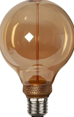E27 Glob95 DecoLed 3-Steg Dimbar Minne 2W 1800K 100lm Amber