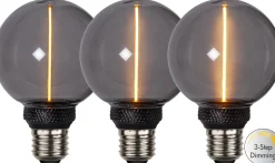 E27 Glob80 DecoLed 3-Steg Dimbar Minne 2W 1800K 100lm Smoke