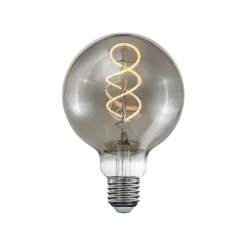 E27 Glob95 3-Stegs Dimbar 4W 150lm 2000K Curly Smoke