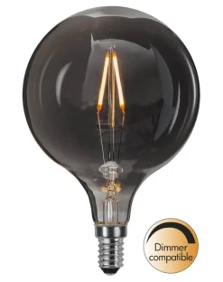 E14 Heavy smoke SoftGlow Glob95 1.4W 2100K 55lm LED-Lampa