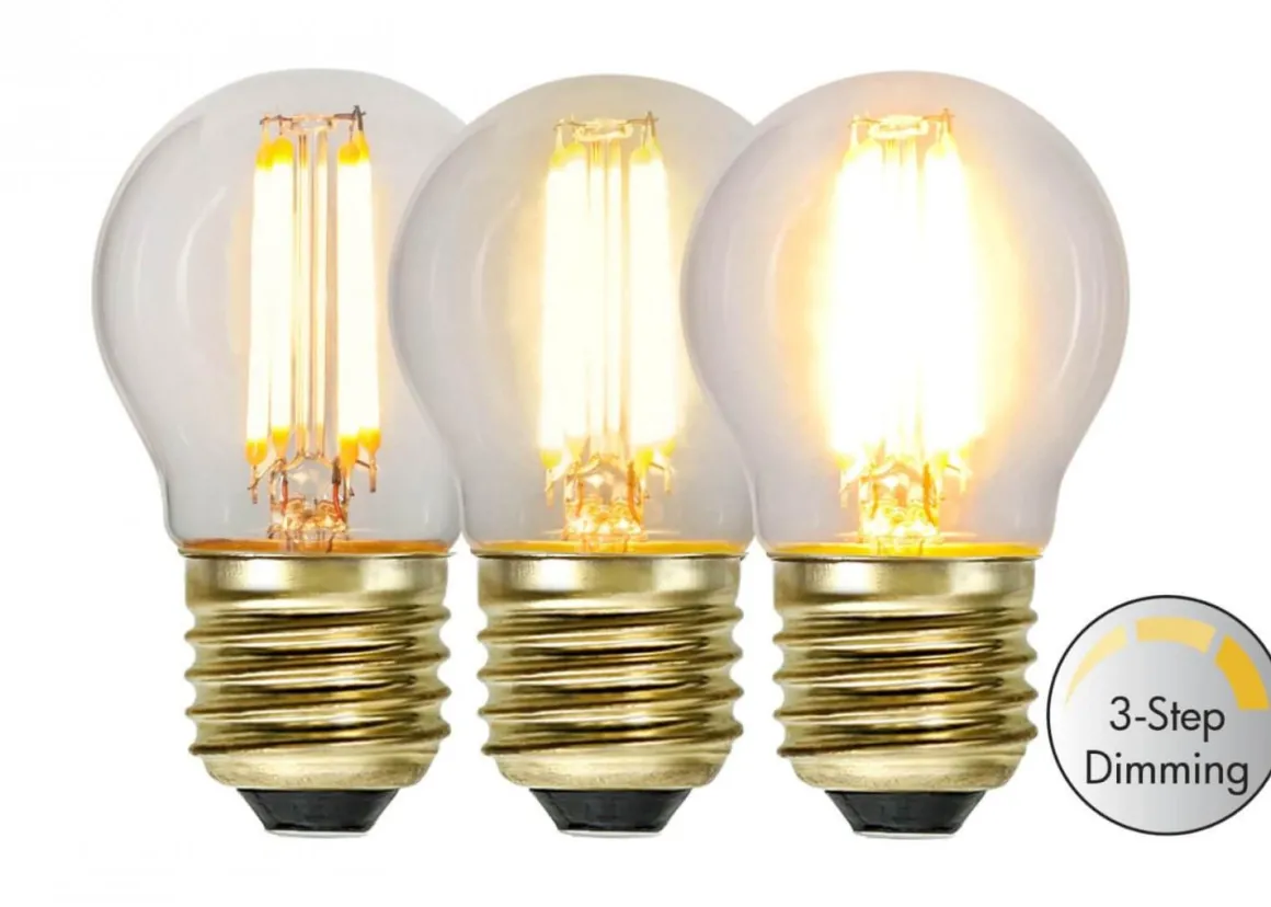 E27 Klot 3-Steg Dimbar Minne SoftGlow 4W 2100K 400lm LED-Lampa