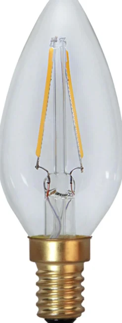 E14 Kronljus SoftGlow 1.5W 2100K 120lm Klar LED-Lampa
