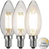 E14 Kronljus 3-Steg Dimbar Minne 4.2W 3000K 470lm Klar LED-Lampa