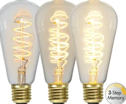 E27 Navigation 3-steg Dimbar Minne 4W 2100K 270lm Klar LED-Lampa