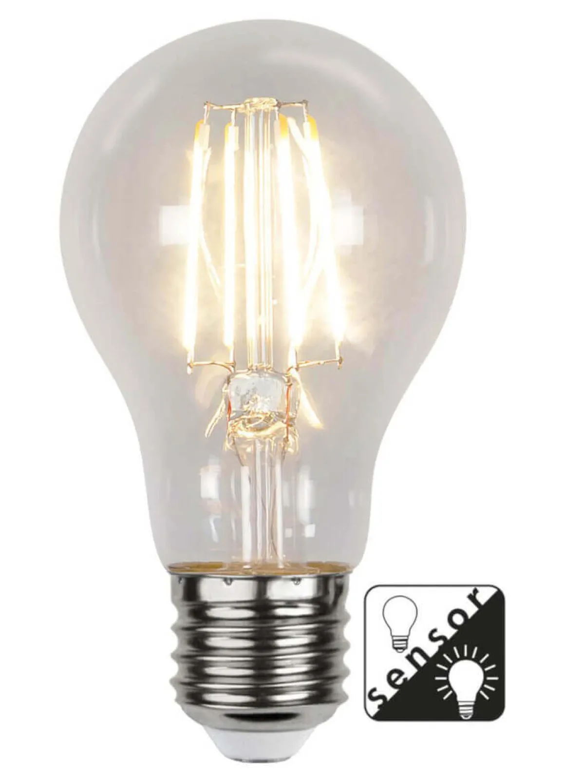 E27 Normal Sensor Klar 7W 2700K 800lm LED-Lampa