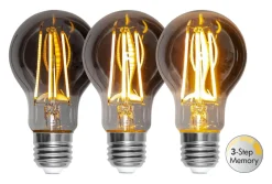 E27 Normal 3-Steg Dimbar Minne SoftGlow 3.9W 2200K 260lm Rökfärgad