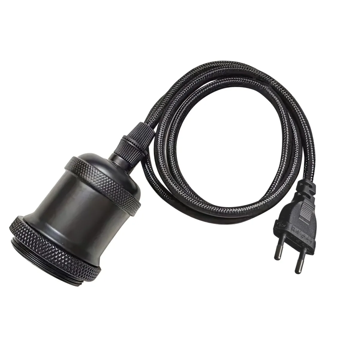 E27 Pendelupphäng 3,5m textilkabel Mattsvart