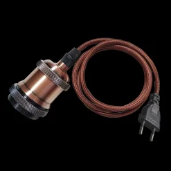 E27 Pendelupphäng 3,5m textilkabel Brons