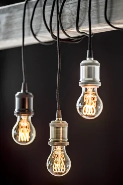 E27 Pendelupphäng 3,5m textilkabel Antik