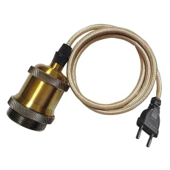 E27 Pendelupphäng 3,5m textilkabel Mässing