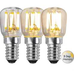 E14 Päron 3-steg Dimbar Minne 2.5W 3000K 250lm Klar LED-Lampa