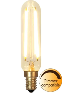 E14 Rörlampa SoftGlow Dimbar 2.5W 2200K 150lm Klar LED-Lampa