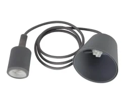 E27 Sladdställ Color Textil 1,2m Grå