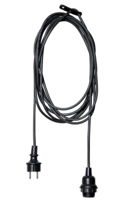 E27 SLADDSTÄLL Utomhusbruk 5m IP44 Svart