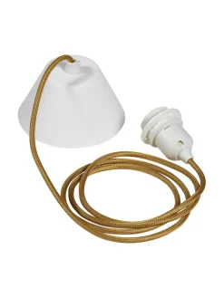 E27 Takupphäng 2,1m Textil Guldsladd