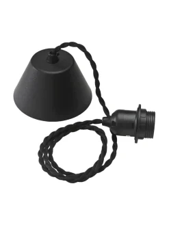 E27 Takupphäng 1,2m Tvinnad Svart sladd